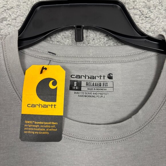 Carhartt Women's Women's Relaxed Fit Short-Sleeve Crewneck T-Shirt Gray Small - Picture 9 of 13